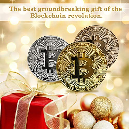 12Pcs Bitcoin Coins with Protective Case for Decoration