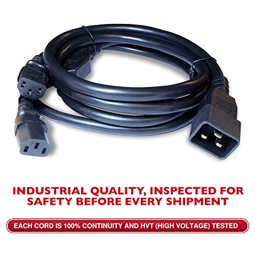 IEC C20 to 2X C13 Splitter Power Cord