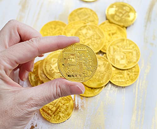 Bitcoin Bag with 20 Tokens | Gold Plated Coins