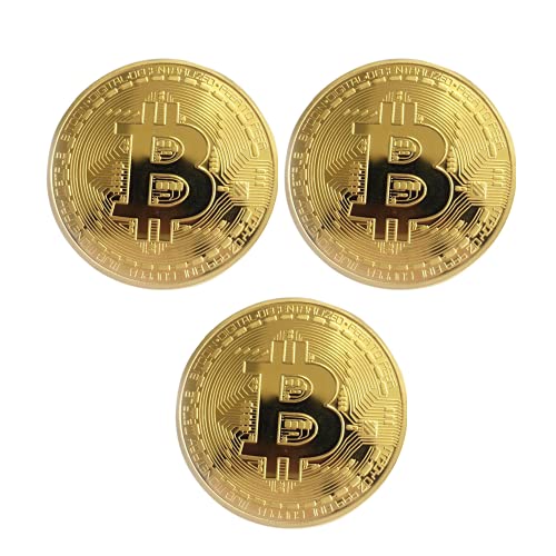 Gold Plated Bitcoin Souvenir with Coin Case