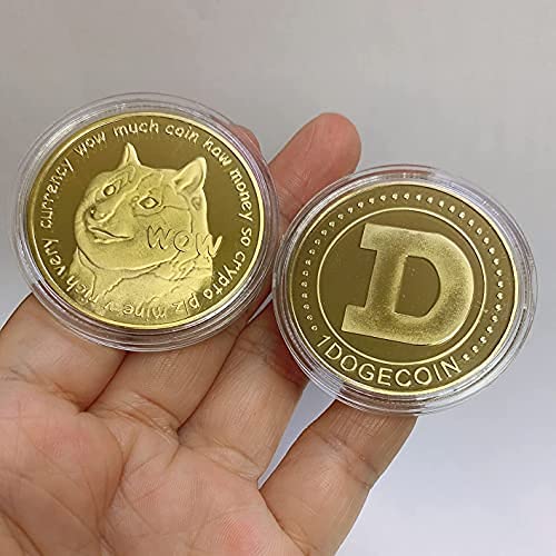 Dogecoin Coin Souvenir Set with Coin Case, Gold Plated