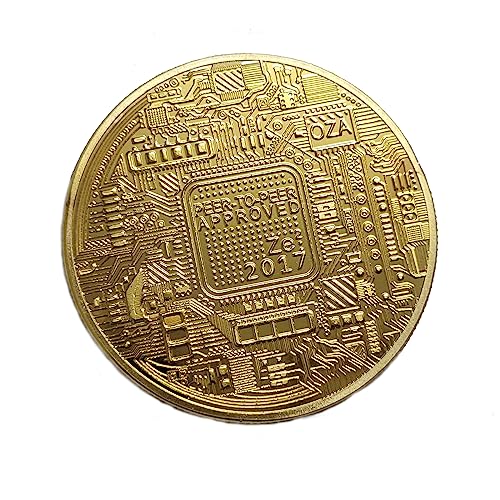 HUSKAR Bitcoin Commemorative Coin 24K Gold Plated Gift