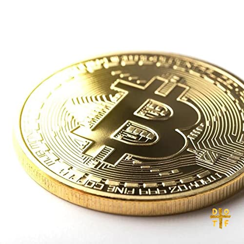 Gold Plated Bitcoin Souvenir with Coin Case