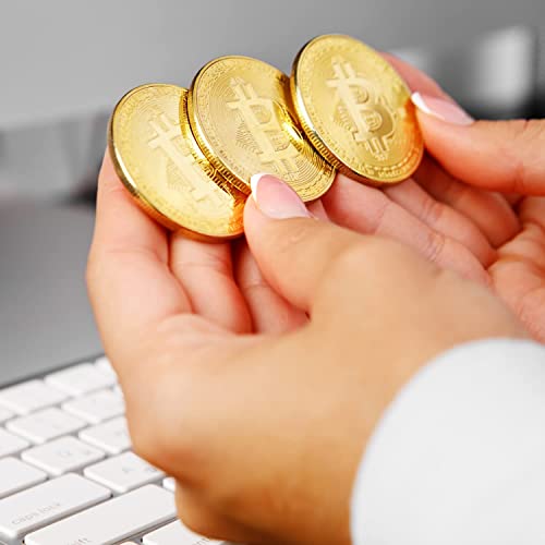 Gold Plated Bitcoin Souvenir with Coin Case