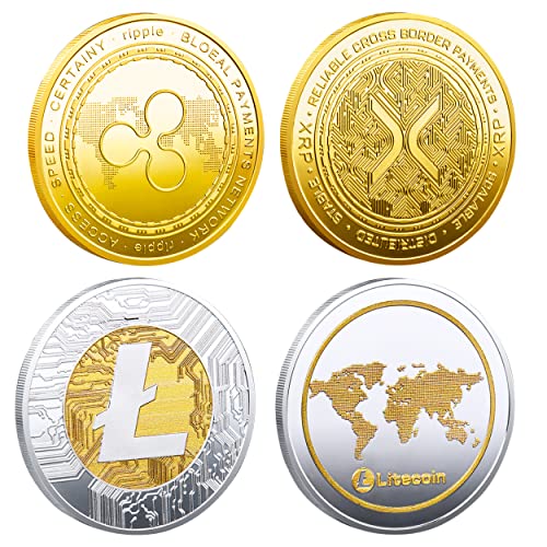 Cryptocurrency Commemorative Coins Set with Protective Case, Limited Edition