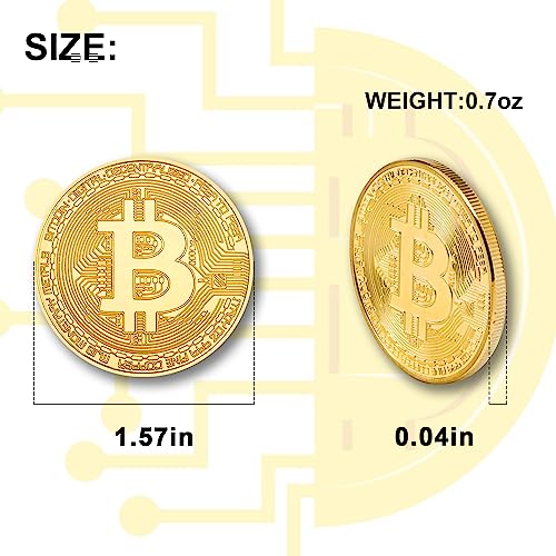 Cosbur 15Pcs Bitcoin Commemorative Coin Set with Case
