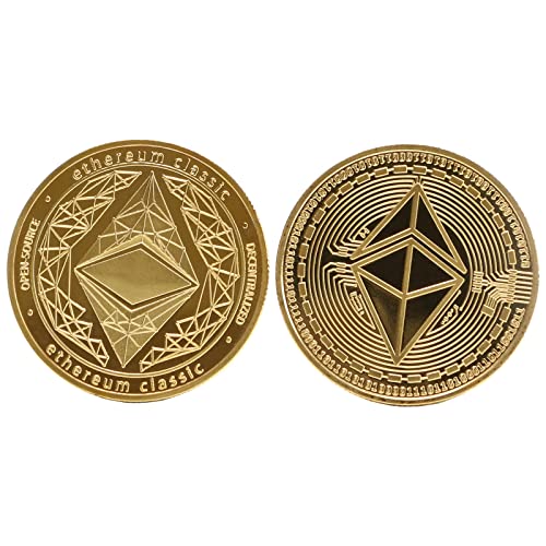 Gold Ethereum & Bitcoin Commemorative Coin Set in Velvet Box