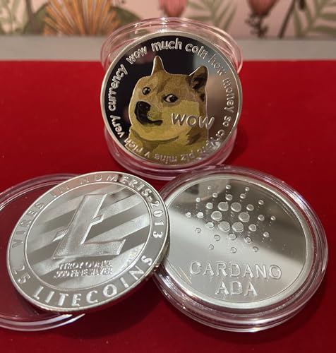 Cryptocurrency Commemorative Coin Set Display - Gold Plated