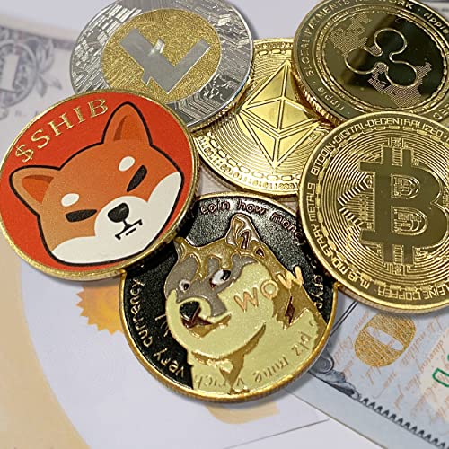 Cryptocurrency Commemorative Coins Set with Protective Case, Limited Edition