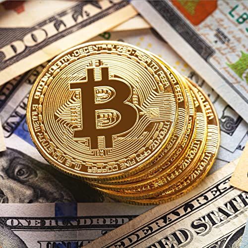 Gold Plated Bitcoin Souvenir with Coin Case