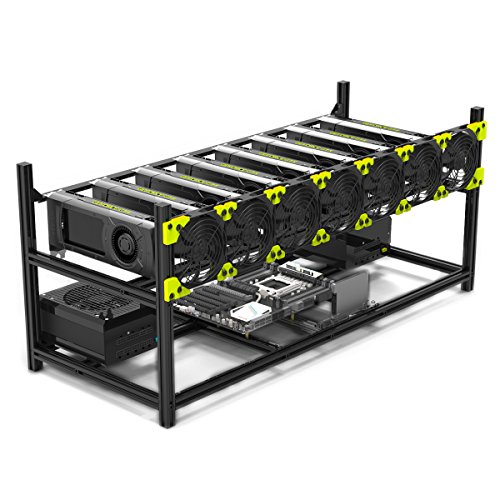 8 GPU Mining Rig Aluminum Open Air Frame - Ethereum, ZCash, BTC