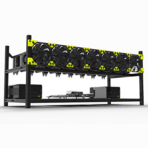 8 GPU Mining Rig Aluminum Open Air Frame - Ethereum, ZCash, BTC
