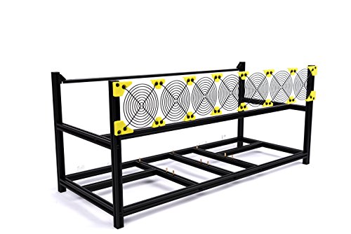 8 GPU Mining Rig Aluminum Open Air Frame - Ethereum, ZCash, BTC