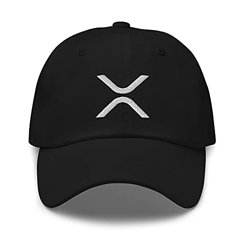 Cryptocurrency Embroidered Dad Hat Baseball Cap in Black