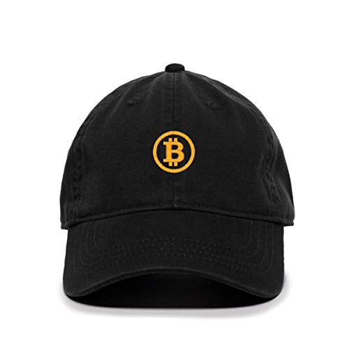 Bitcoin Cryptocurrency Embroidered Cotton Dad Hat Black
