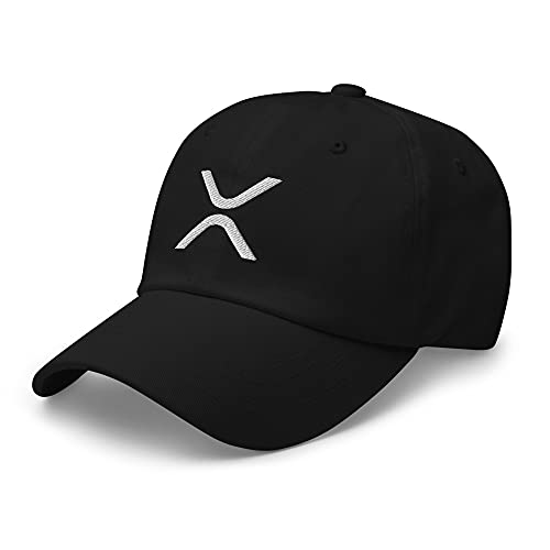 Cryptocurrency Embroidered Dad Hat Baseball Cap in Black