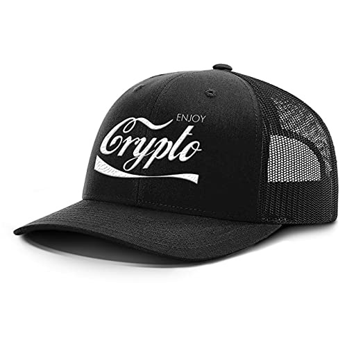 BustedTees Crypto Back Baseball Cap for Men
