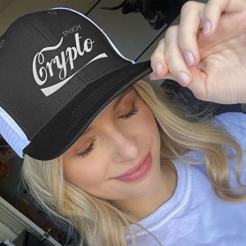 BustedTees Crypto Back Baseball Cap for Men