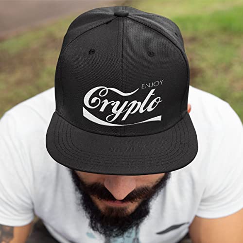 BustedTees Crypto Back Baseball Cap for Men