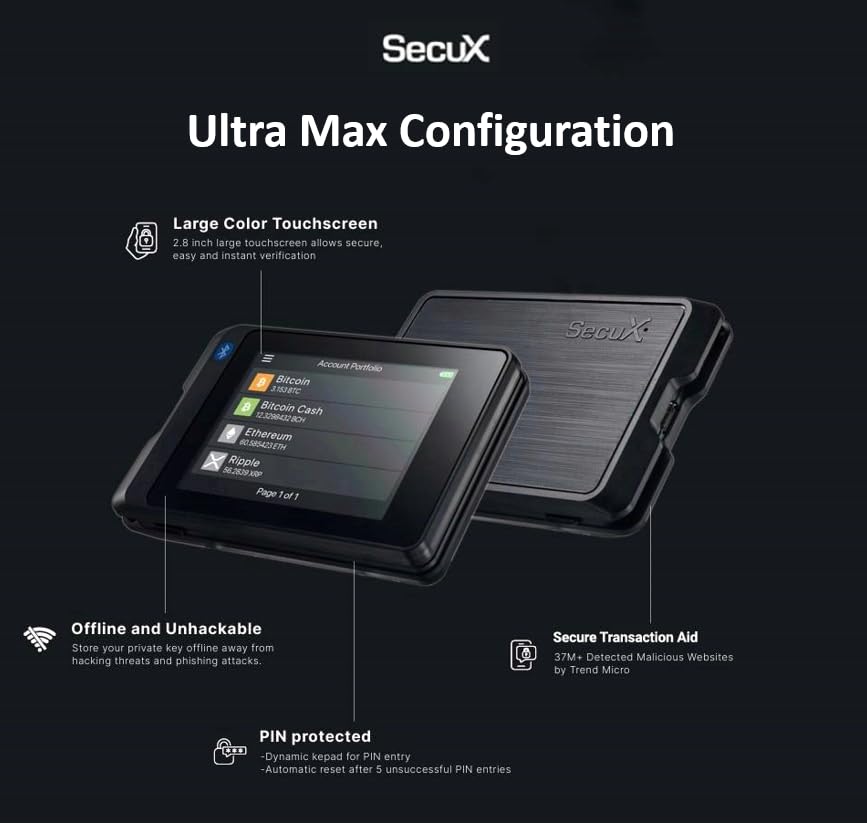 SecuX W20 Crypto Wallet: Bluetooth, Touchscreen, Military-Grade Security