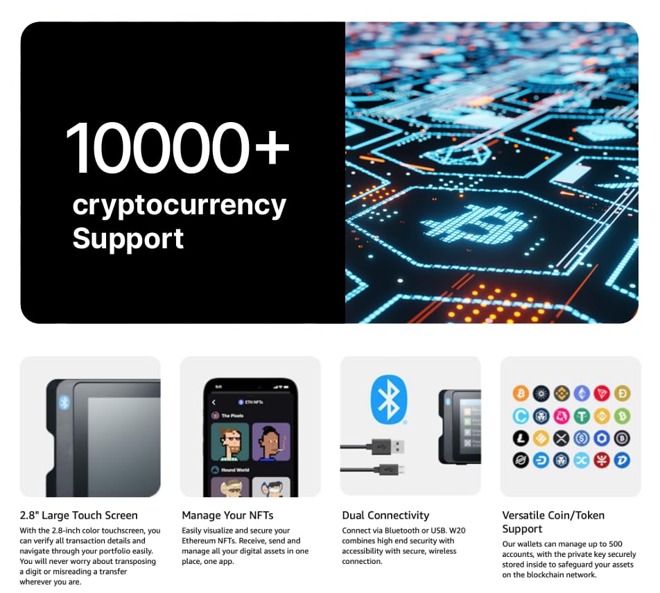 SecuX W20 Crypto Wallet: Bluetooth, Touchscreen, Military-Grade Security