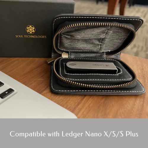 Luxury Vegan Leather Crypto Wallet Case for Ledger Nano X/S