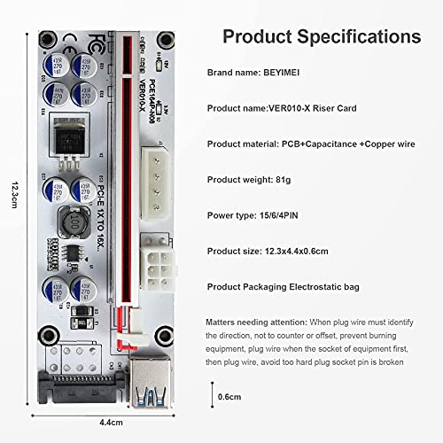 GPU Riser Adapter Card for Crypto Mining (6 Pack)