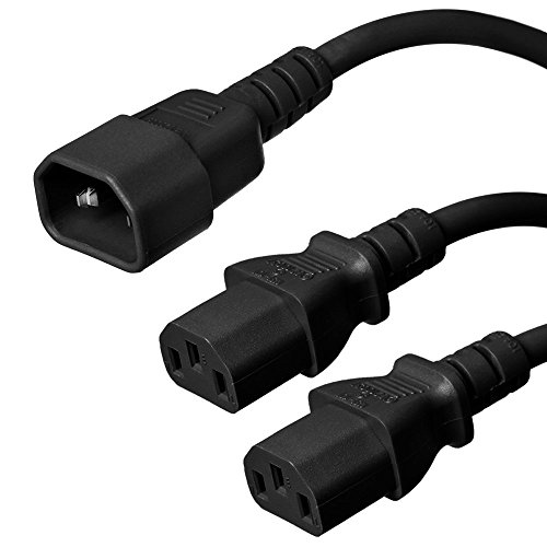 10ft + 2ft Legs C14 to 2X C13 Y Splitter Power Cord