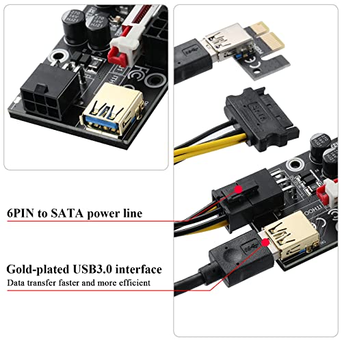 6 Pack PCIe Riser Cards for Crypto Mining