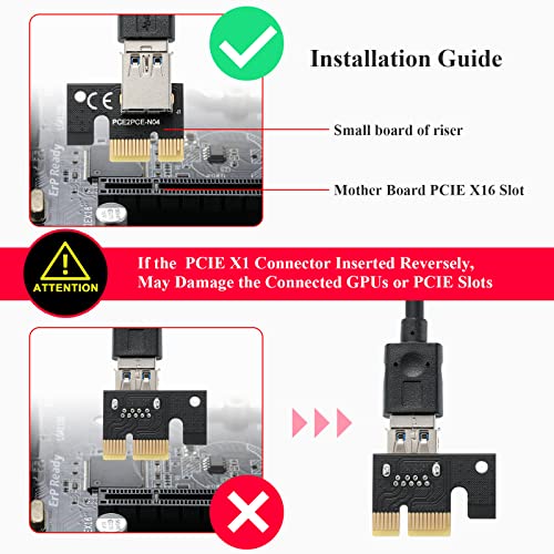 6 Pack PCIe Riser Cards for Crypto Mining
