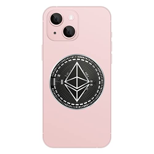 Silver Black Ethereum Crypto Coin Wall Sticker (3" x 3")