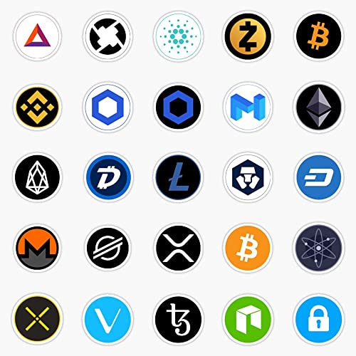 Cryptocurrency Vinyl Bumper Sticker Decal Set - 5 inch