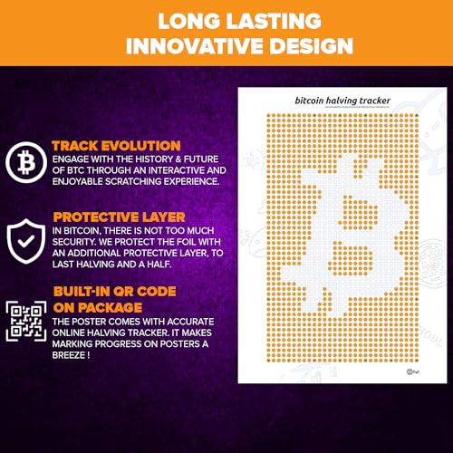 Bitcoin Halving Tracker Scratch-Off Poster - Crypto Wall Art