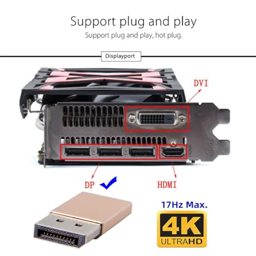 cablecc DP Virtual Display Adapter Dummy Plug Emulator