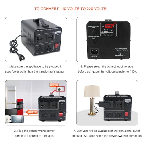 Yinleader 1500W Voltage Transformer Converter for International Use