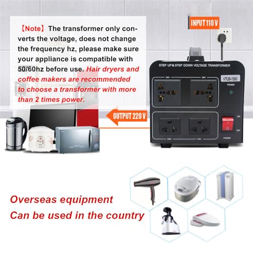 Yinleader 1500W Voltage Transformer Converter for International Use