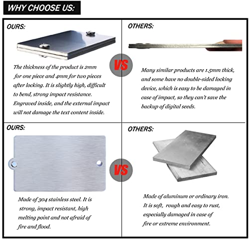 Steel Seed Wallet for Bitcoin and Cryptocurrency Storage