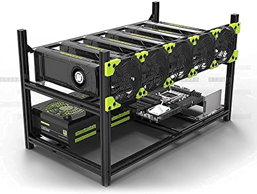 Aluminum 6-GPU Mining Rig Case with Fan Mount