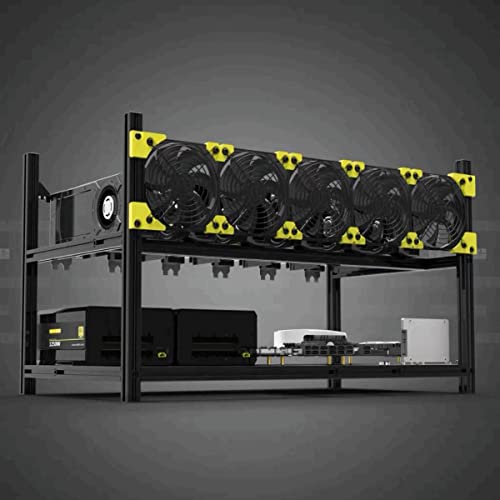 Aluminum 6-GPU Mining Rig Case with Fan Mount