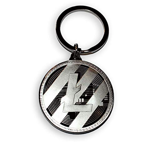 Litecoin Key Chain Silver Plated for Cryptocurrency Gift