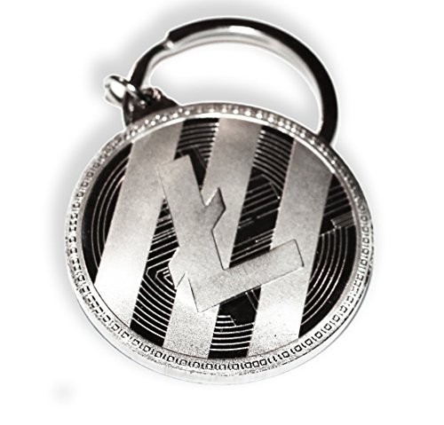 Litecoin Key Chain Silver Plated for Cryptocurrency Gift