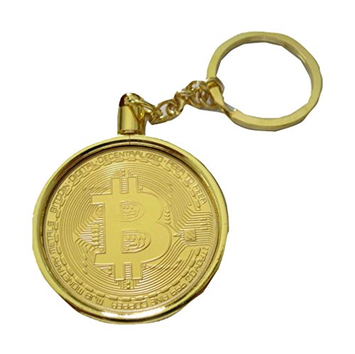 Bitcoin Metal Novelty Keychain in Velvet Pouch