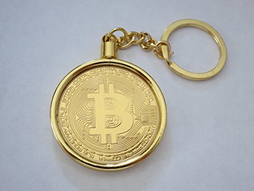 Bitcoin Metal Novelty Keychain in Velvet Pouch