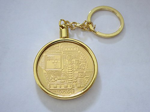 Bitcoin Metal Novelty Keychain in Velvet Pouch