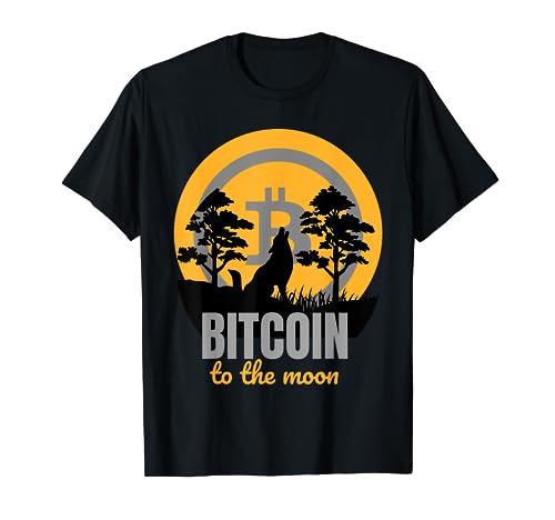 Crypto Funny Bitcoin HODL Howling Wolf T-Shirt