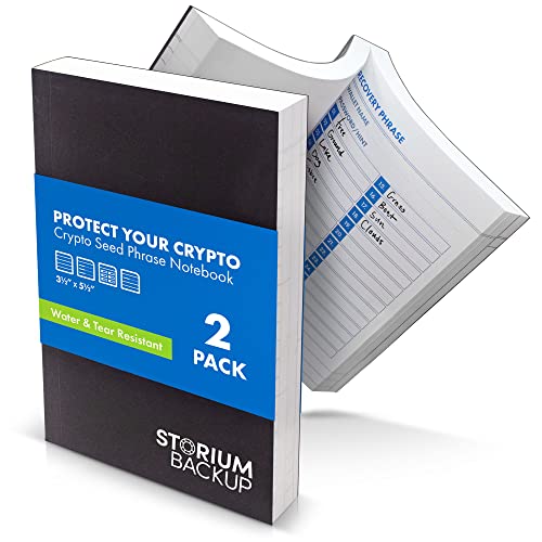 Cryptocurrency Recovery Phrase Notebook - Waterproof, Stone Paper - 2-Pack