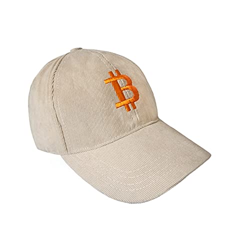 Bitcoin Logo Women's Corduroy Baseball Hat - Black