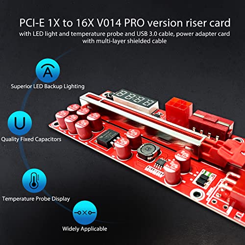 3 Pack PCI-E Riser Adapter for Bitcoin Ethereum Mining