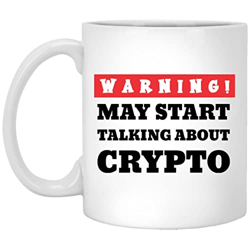 Funny Crypto Bitcoin Warning Mug, Friends Birthday Gift