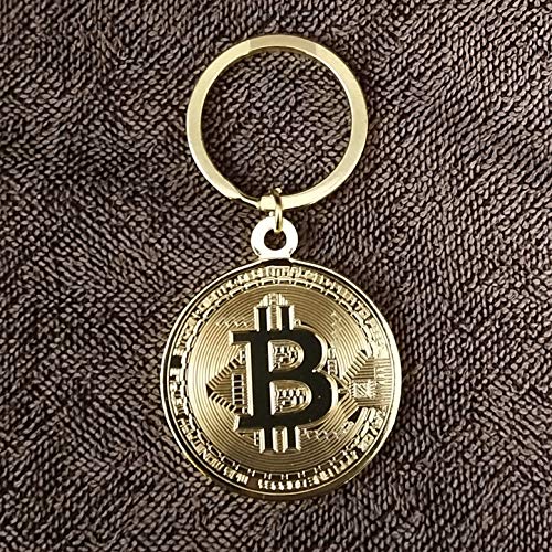 Gold Bitcoin Coin 2-Pack with Keychain Souvenir Gift